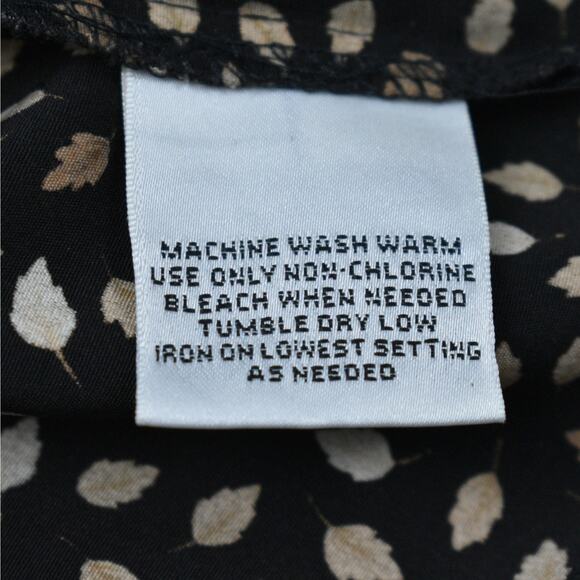 Vintage black/brown fall leaf button blouse shirt top size 14 large whimsy boho - Picture 7 of 8